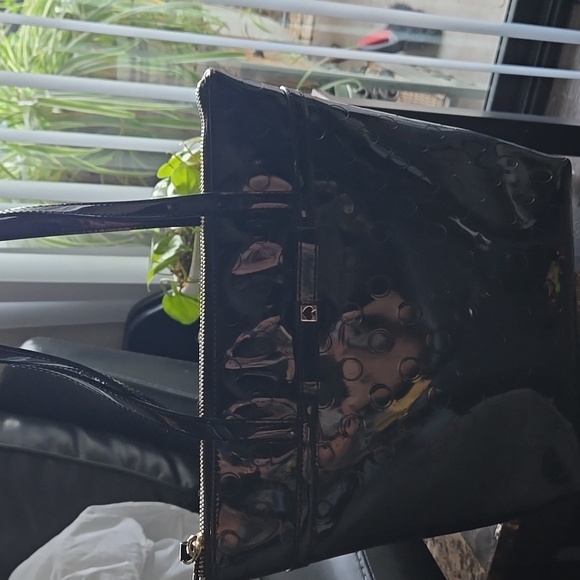 kate spade New York Jeralyn Camellia Street Polka Dot Patent  Small Tote - Picture 3 of 16